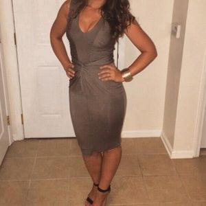 Bebe Khaki bodycon dress